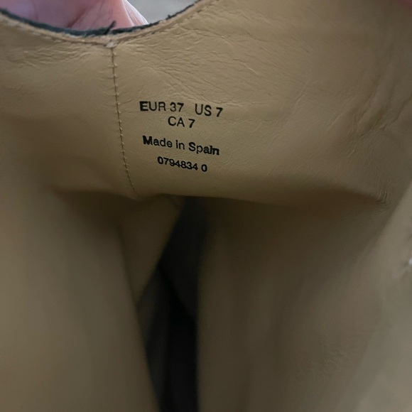 & Other Stories - Black Croc Embossed Leather Cowboy Boots Sz 7 - Picture 6 of 6